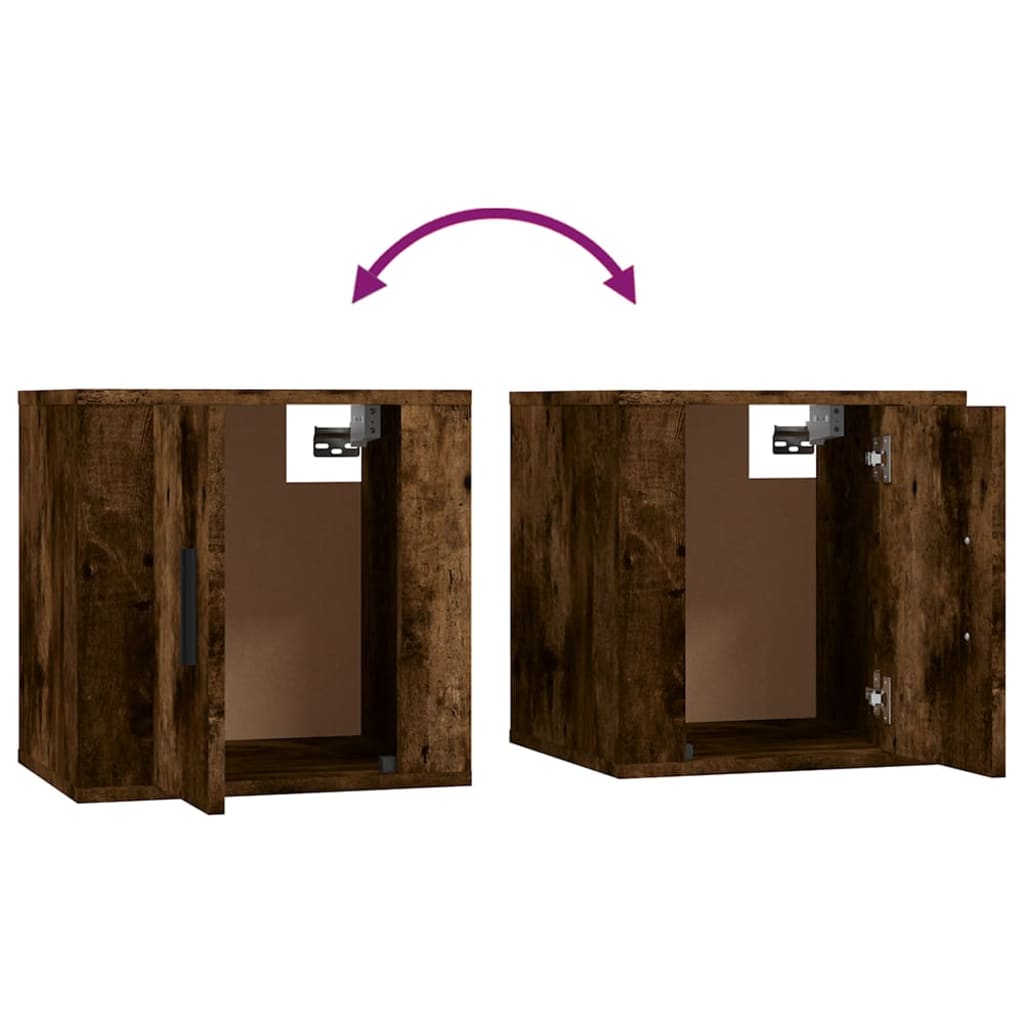 Dulapuri Tv Montate Pe Perete 2 Buc Stejar Fumuriu 40X34,5X40Cm Stejar Afumat