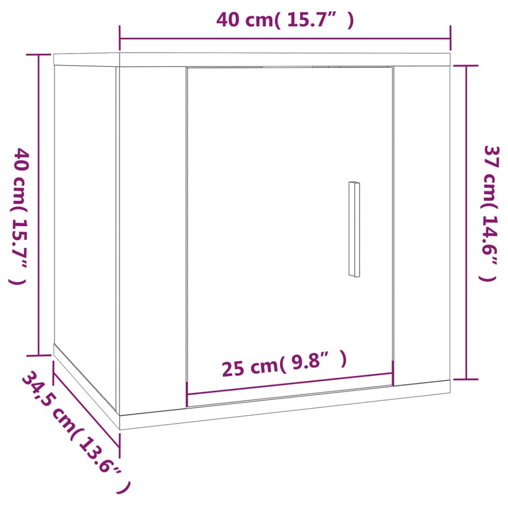 Dulap Tv Montat Pe Perete, Stejar Maro, 40X34,5X Stejar Brun
