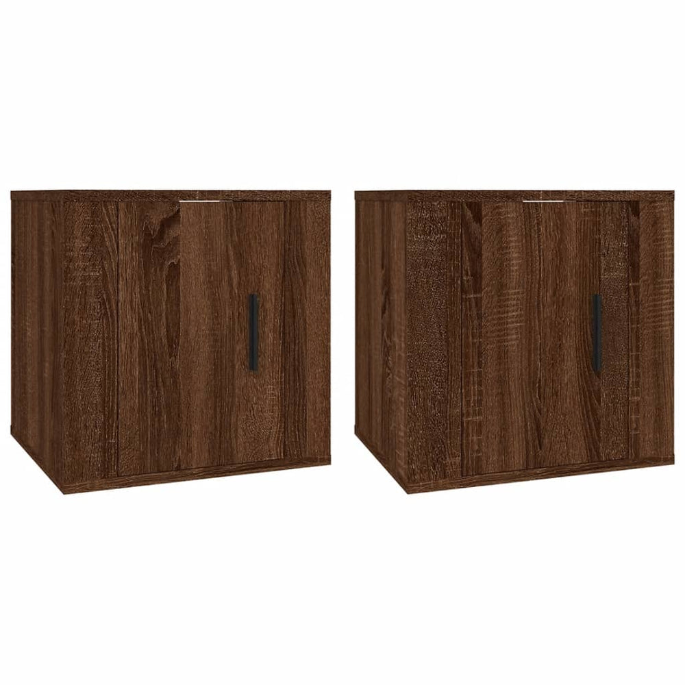 Dulapuri Tv Montate Pe Perete 2 Buc. Stejar Maro 40X34,5X Stejar Brun