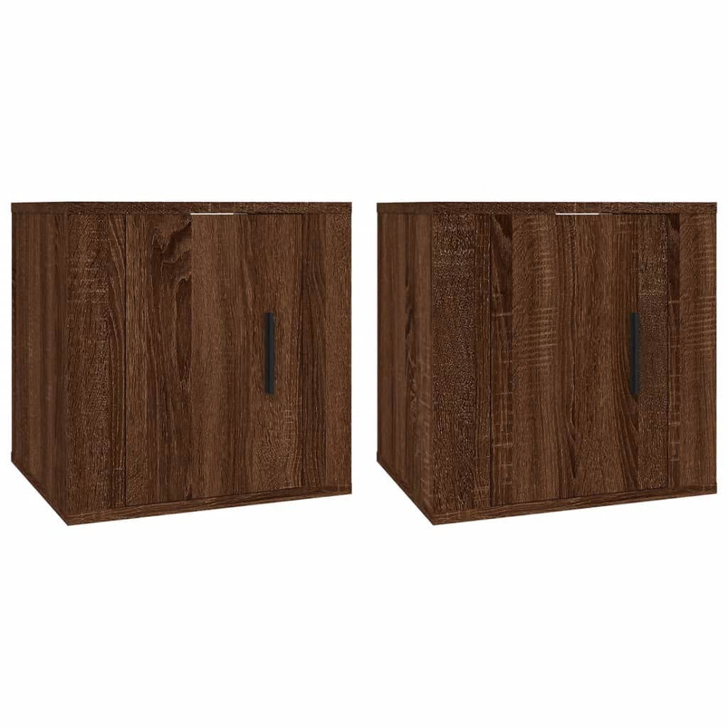 Dulapuri Tv Montate Pe Perete 2 Buc. Stejar Maro 40X34,5X Stejar Brun
