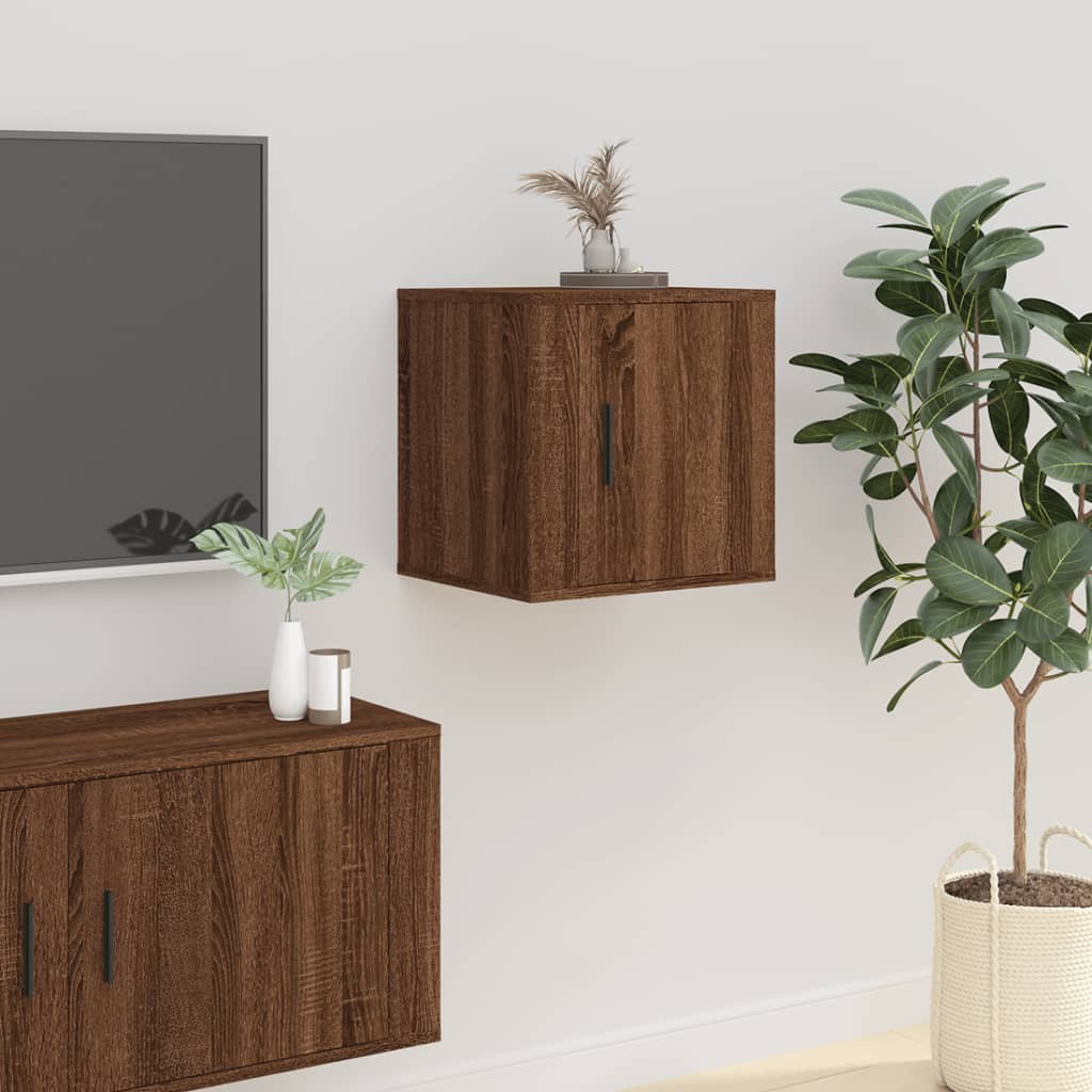 Dulapuri Tv Montate Pe Perete 2 Buc. Stejar Maro 40X34,5X Stejar Brun