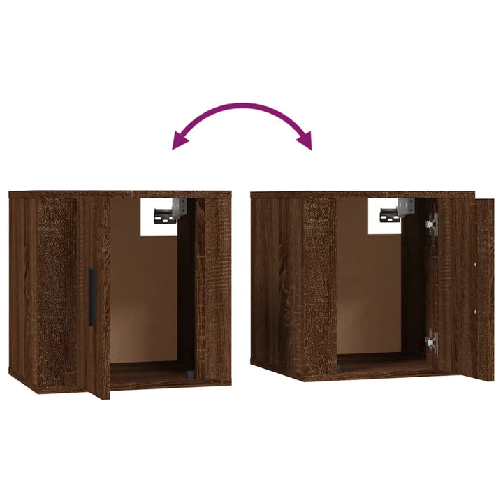 Dulapuri Tv Montate Pe Perete 2 Buc. Stejar Maro 40X34,5X Stejar Brun