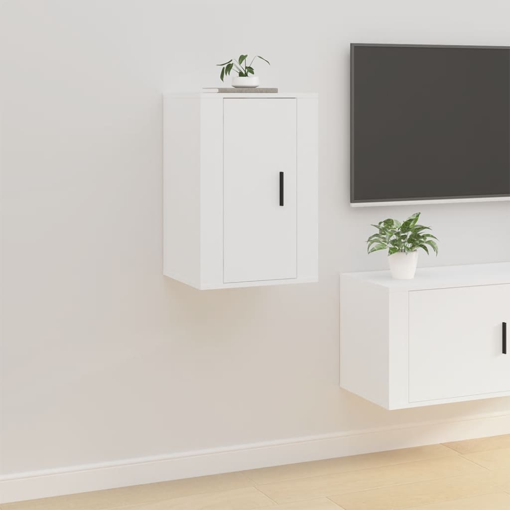 Dulapuri Tv Montate Pe Perete, 2 Buc., , 40X34,5X Alb