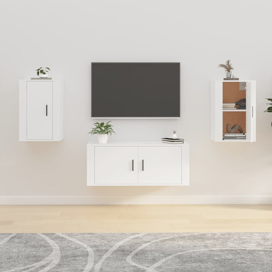 Dulapuri Tv Montate Pe Perete, 2 Buc., , 40X34,5X Alb