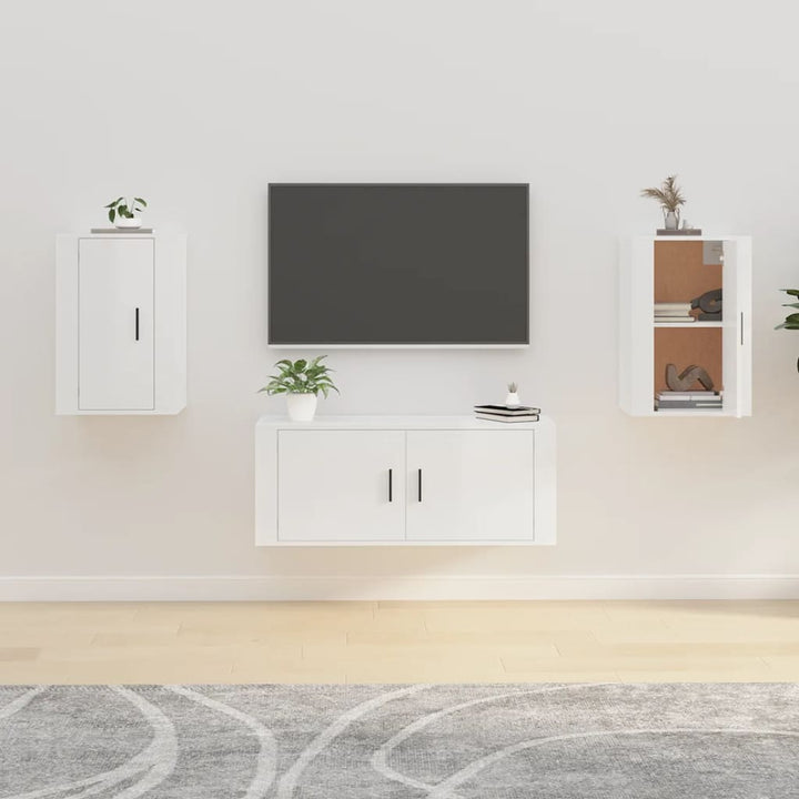 Dulap Tv Montat Pe Perete, Alb Extralucios, 40X34,5X Alb Foarte Lucios