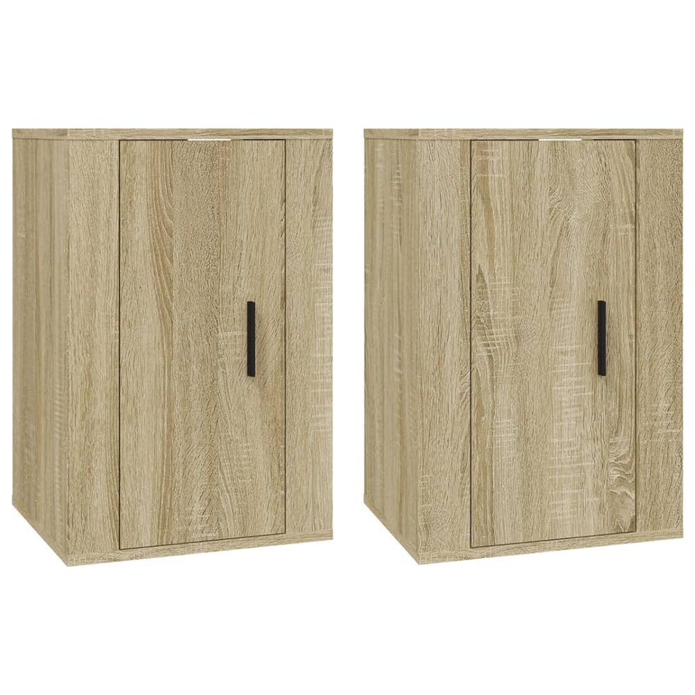 Dulapuri Tv Montate Pe Perete 2 Buc 40X34,5X Stejar Sonoma