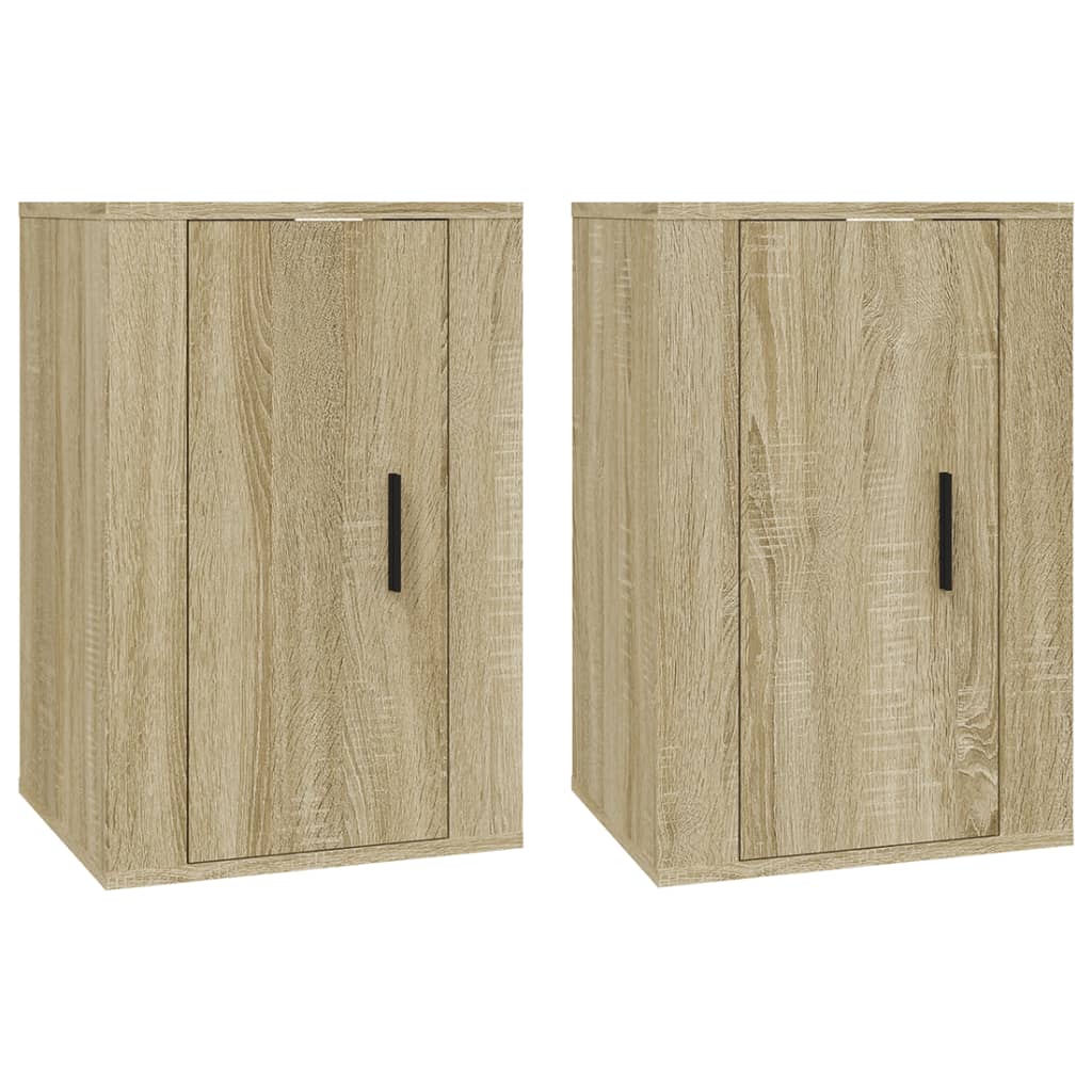 Dulapuri Tv Montate Pe Perete 2 Buc 40X34,5X Stejar Sonoma