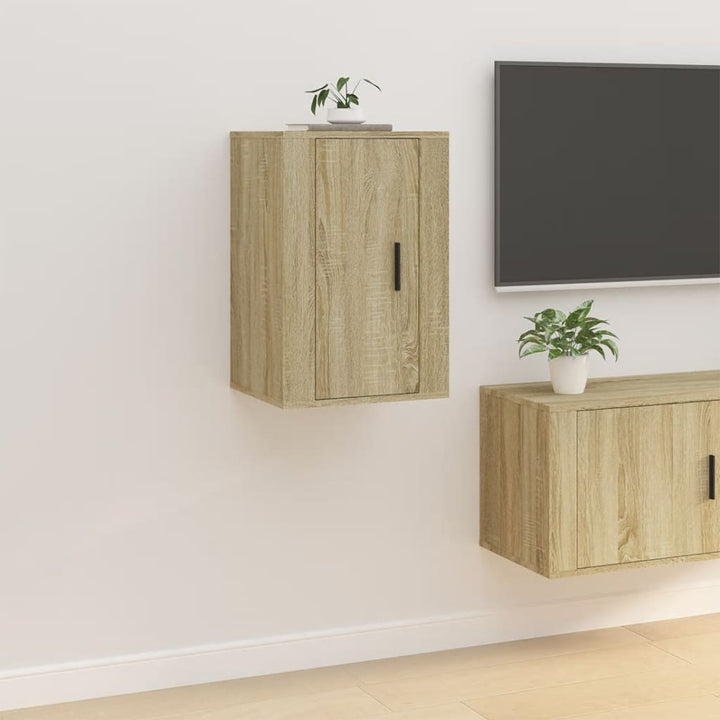 Dulapuri Tv Montate Pe Perete 2 Buc 40X34,5X Stejar Sonoma