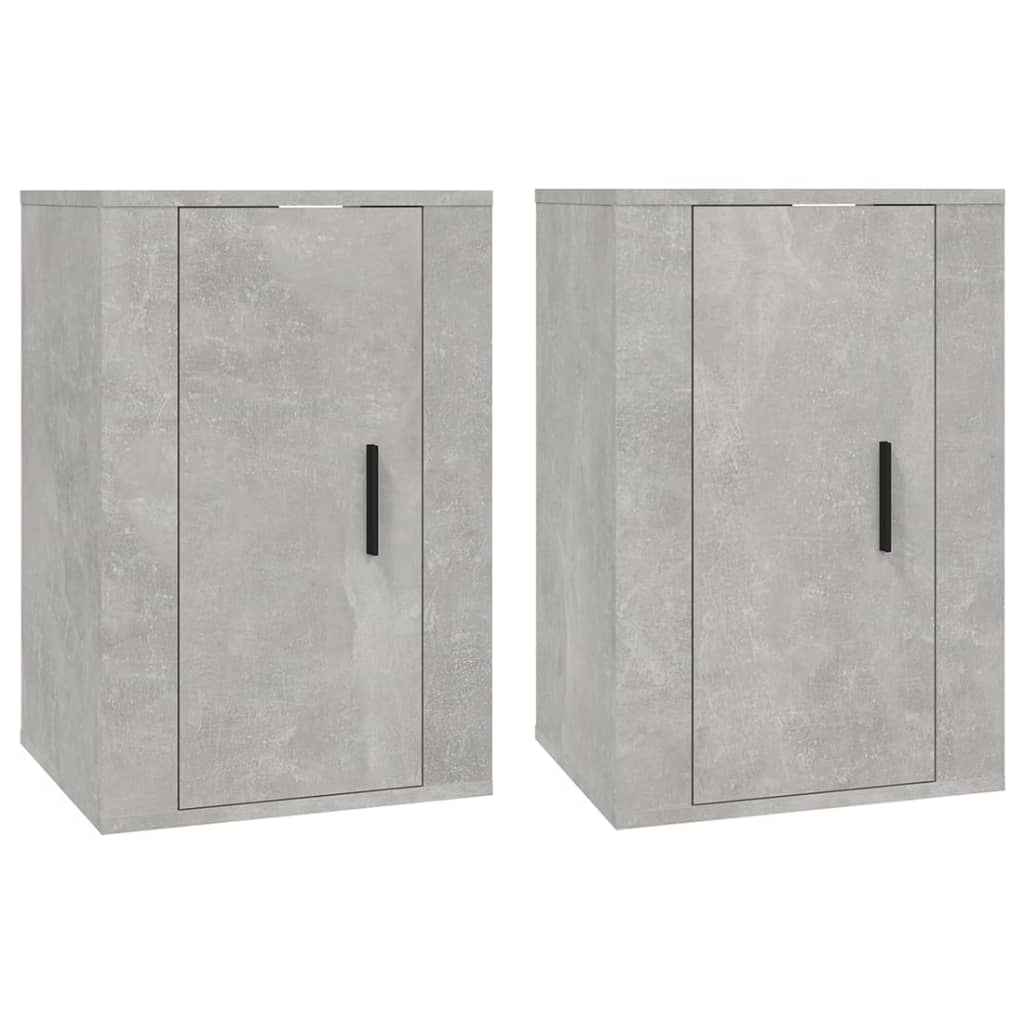 Dulapuri Tv Montate Pe Perete, 2 Buc., , 40X34,5X Gri Beton