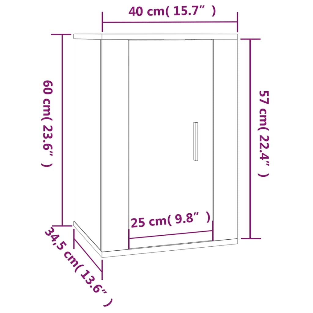 Dulapuri Tv Montaj Pe Perete 2 Buc Stejar Fumuriu 40X34,5X Stejar Afumat