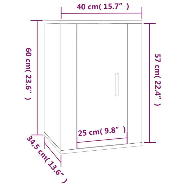 Dulapuri Tv Montaj Pe Perete 2 Buc Stejar Fumuriu 40X34,5X Stejar Afumat
