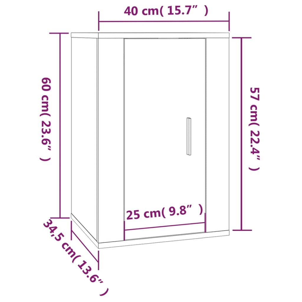 Dulap Tv Montat Pe Perete, Gri Sonoma, 40X34,5X Sonoma Gri