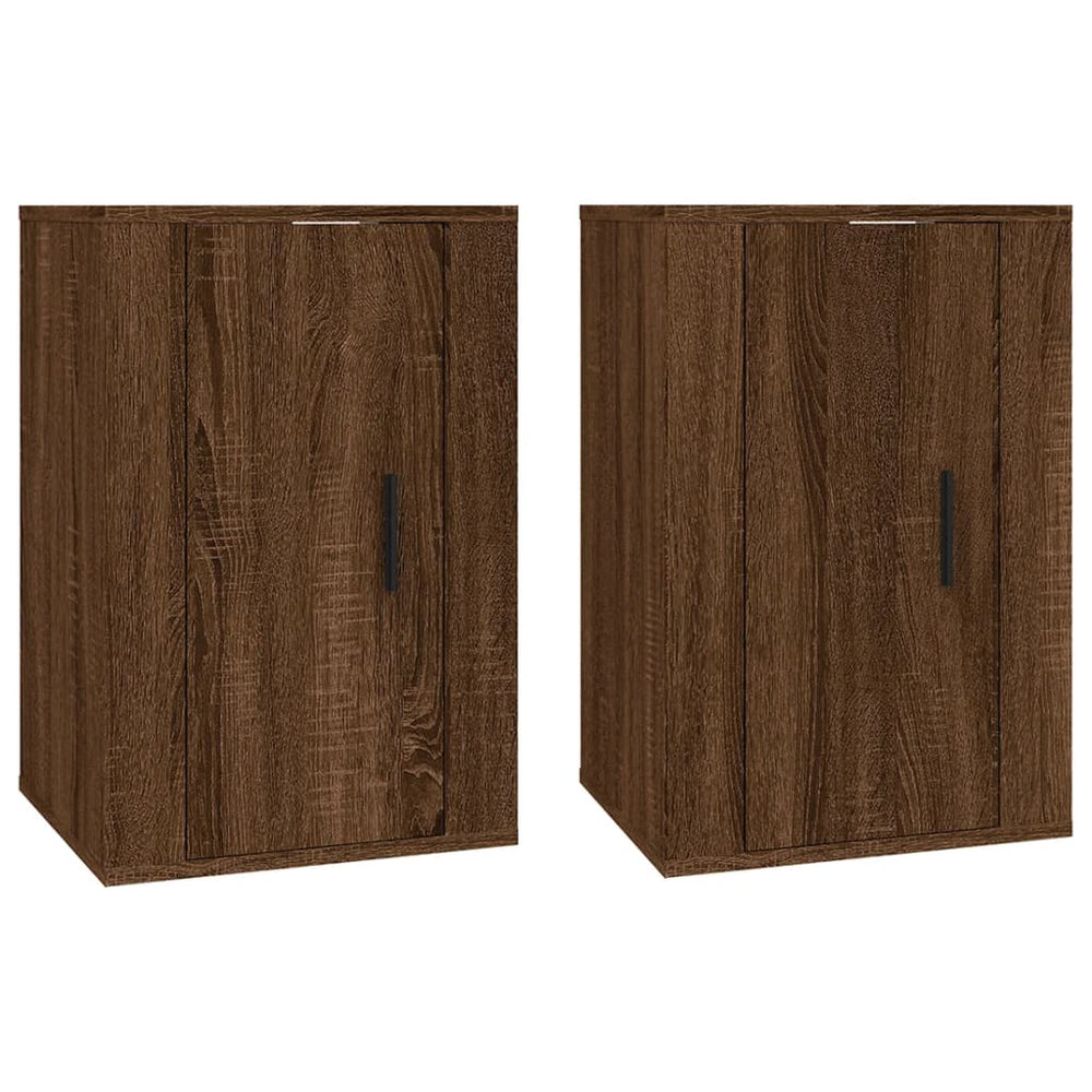 Dulapuri Tv Montate Pe Perete 2 Buc. Stejar Maro 40X34,5X Stejar Brun