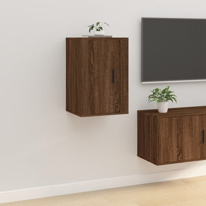 Dulapuri Tv Montate Pe Perete 2 Buc. Stejar Maro 40X34,5X Stejar Brun