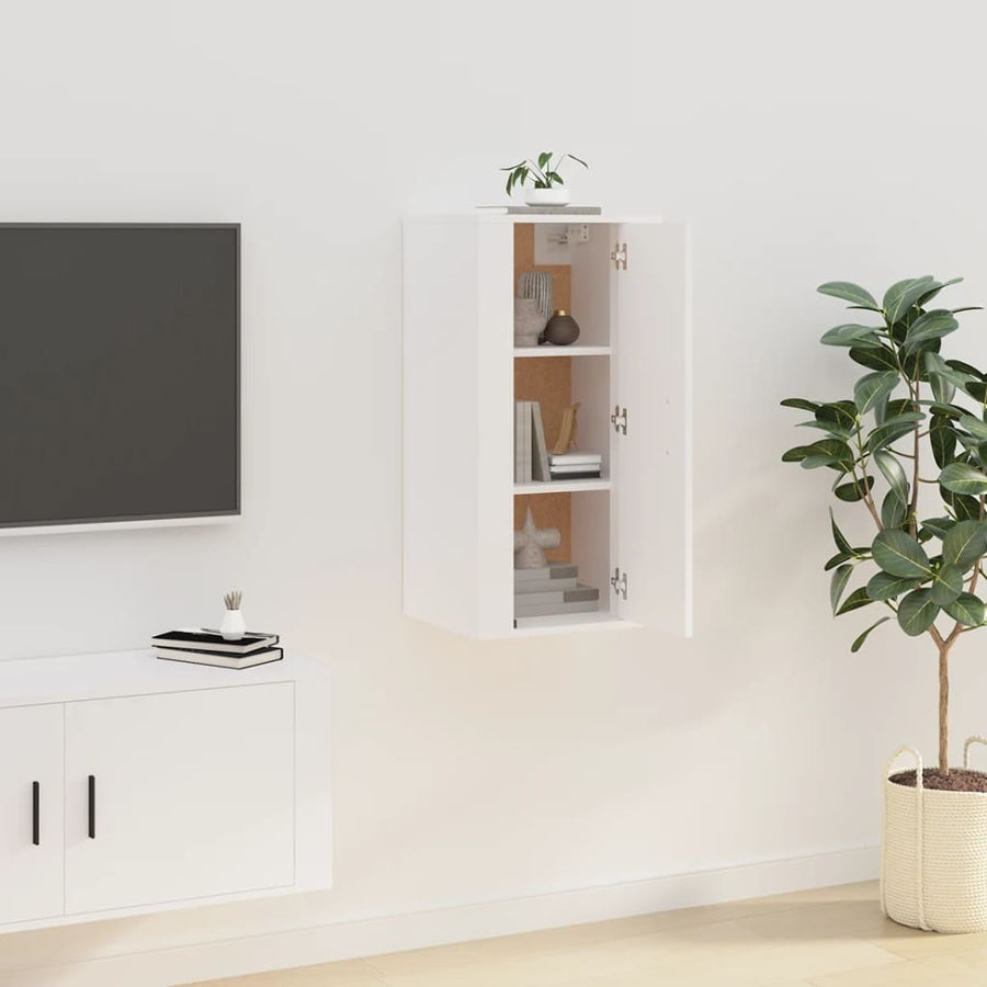 Dulap Tv Montat Pe Perete, , 40X34,5X Alb