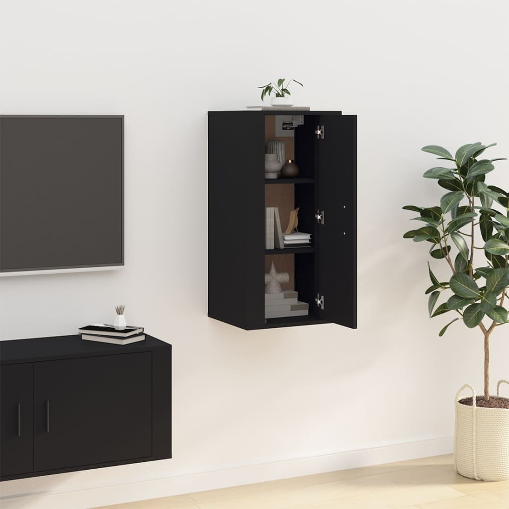Dulap Tv Montat Pe Perete, , 40X34,5X Negru