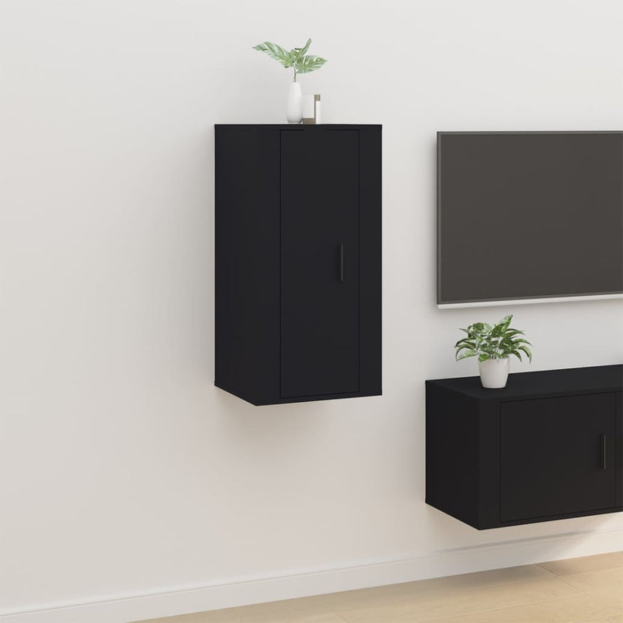 Dulap Tv Montat Pe Perete, , 40X34,5X Negru