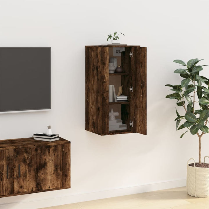 Dulap Tv Montat Pe Perete, Stejar Fumuriu, 40X34,5X Stejar Afumat