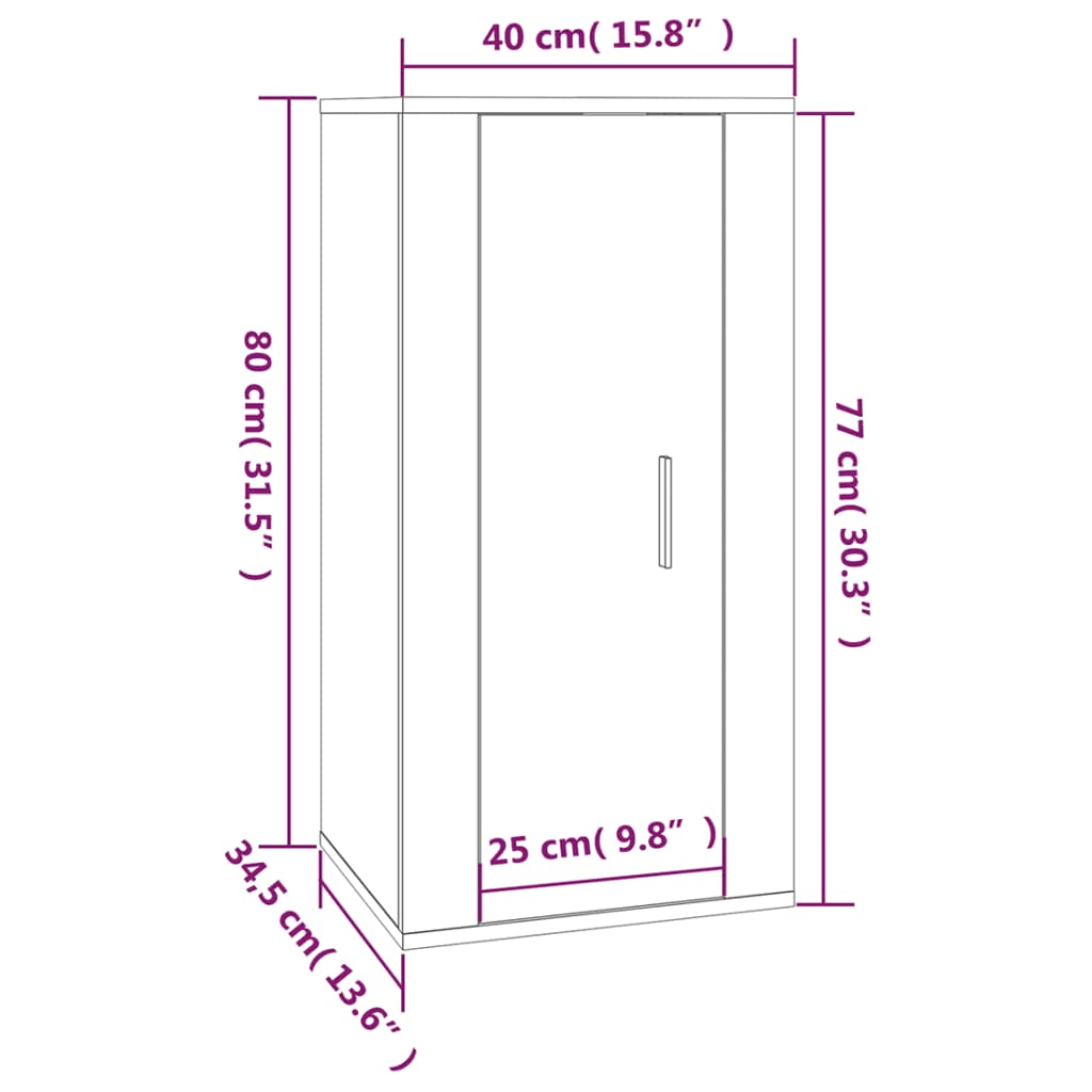 Dulap Tv Montat Pe Perete, Gri Sonoma, 40X34,5X Sonoma Gri
