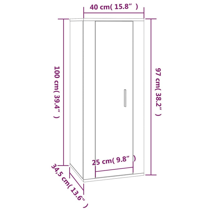 Dulap Tv Montat Pe Perete, , 40X34,5X Negru