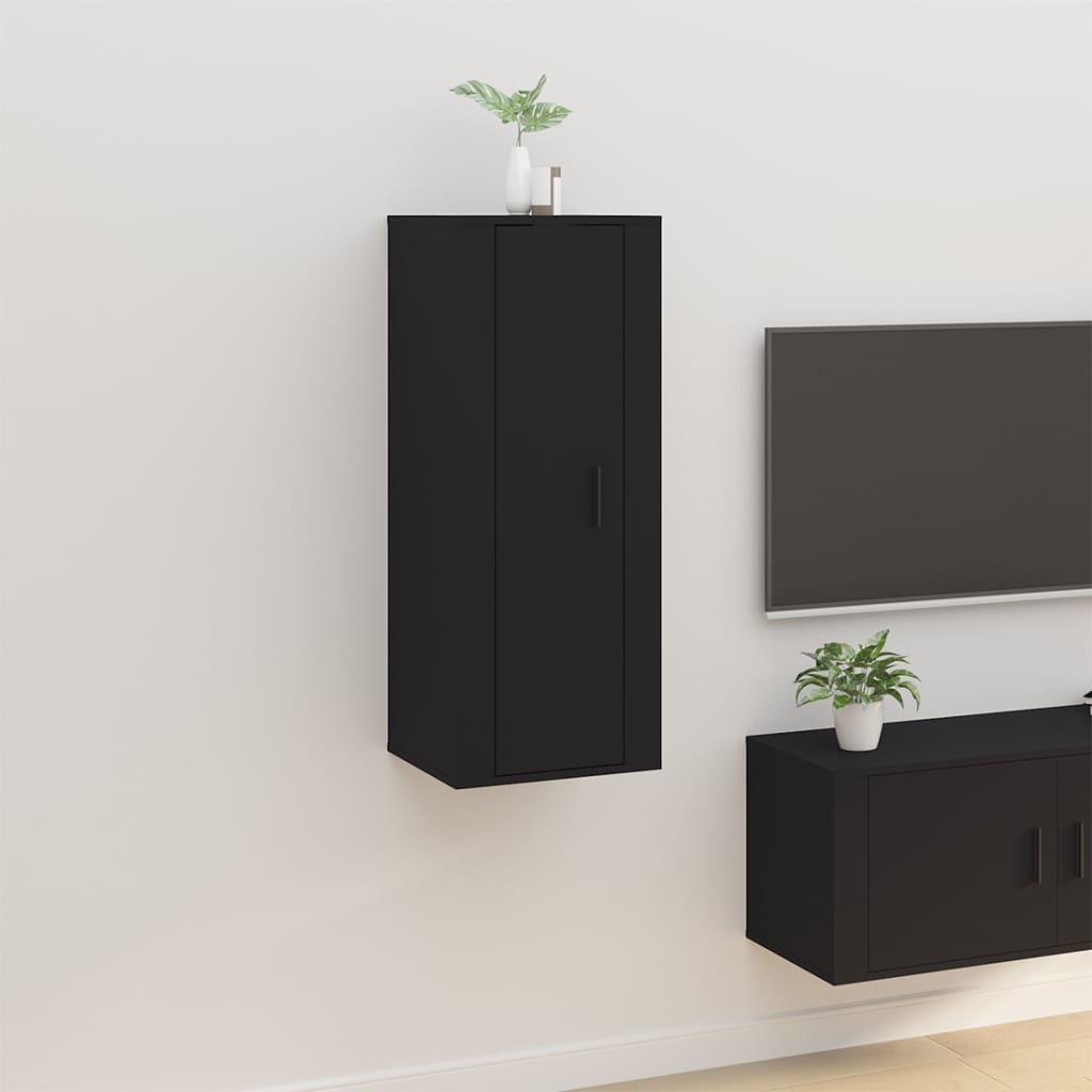 Dulap Tv Montat Pe Perete, , 40X34,5X Negru