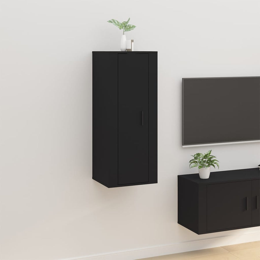 Dulap Tv Montat Pe Perete, , 40X34,5X Negru