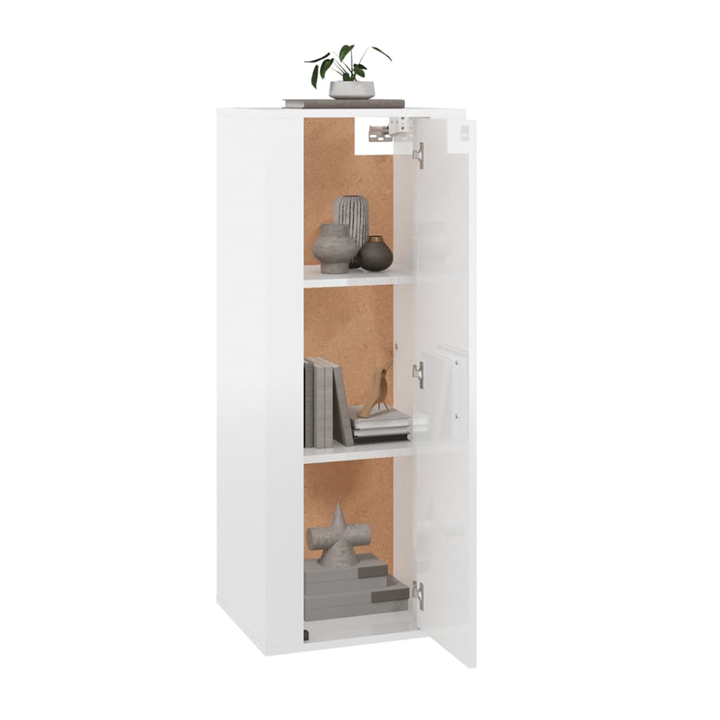 Dulap Tv Montat Pe Perete, Alb Extralucios, 40X34,5X Alb Foarte Lucios