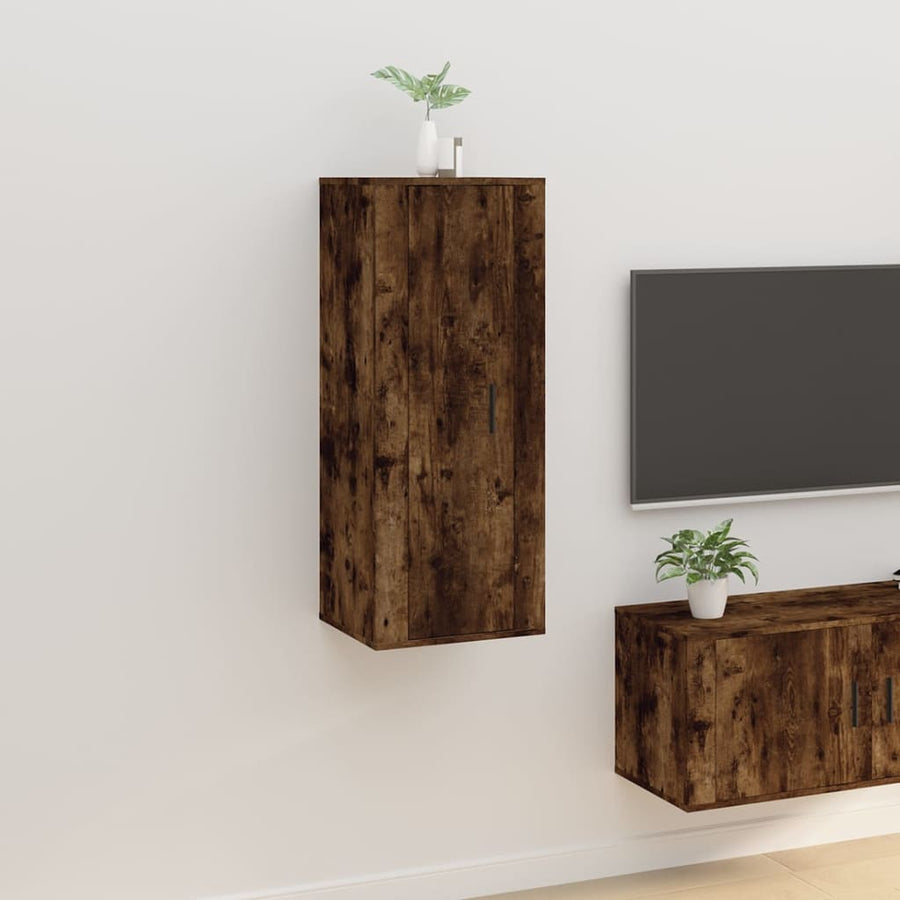 Dulap Tv Montat Pe Perete, Stejar Fumuriu, 40X34,5X Stejar Afumat