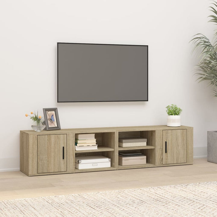 Comodă Tv, Gri Sonoma, 80X31,5X36 Cm, Lemn Prelucrat