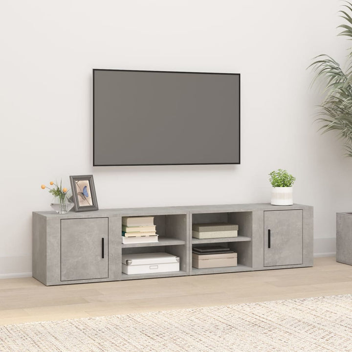 Comodă Tv, Gri Sonoma, 80X31,5X36 Cm, Lemn Prelucrat