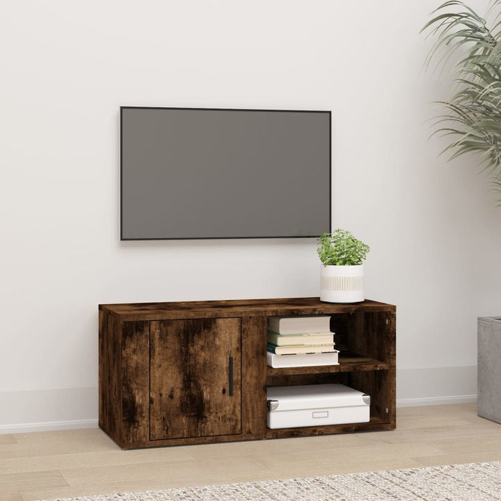 Comodă Tv, Gri Sonoma, 80X31,5X36 Cm, Lemn Prelucrat
