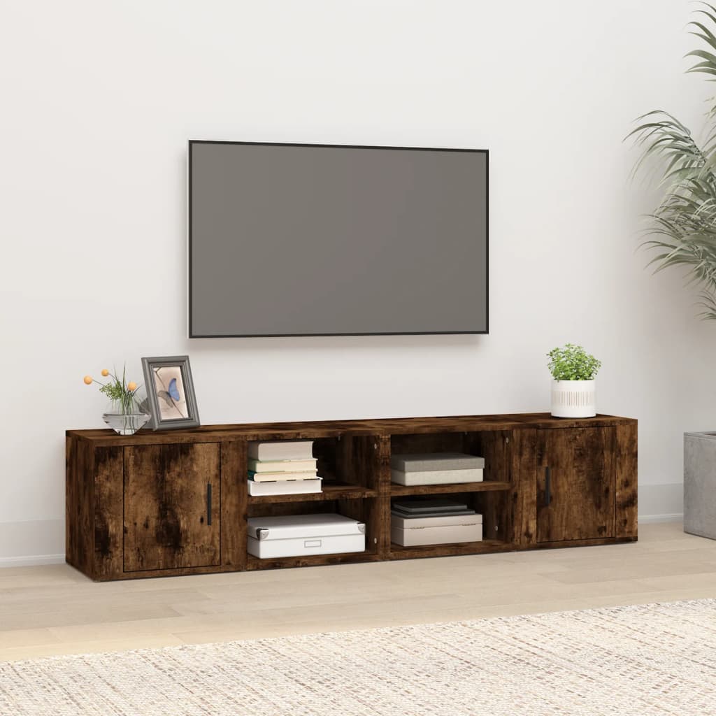 Comodă Tv, Gri Sonoma, 80X31,5X36 Cm, Lemn Prelucrat