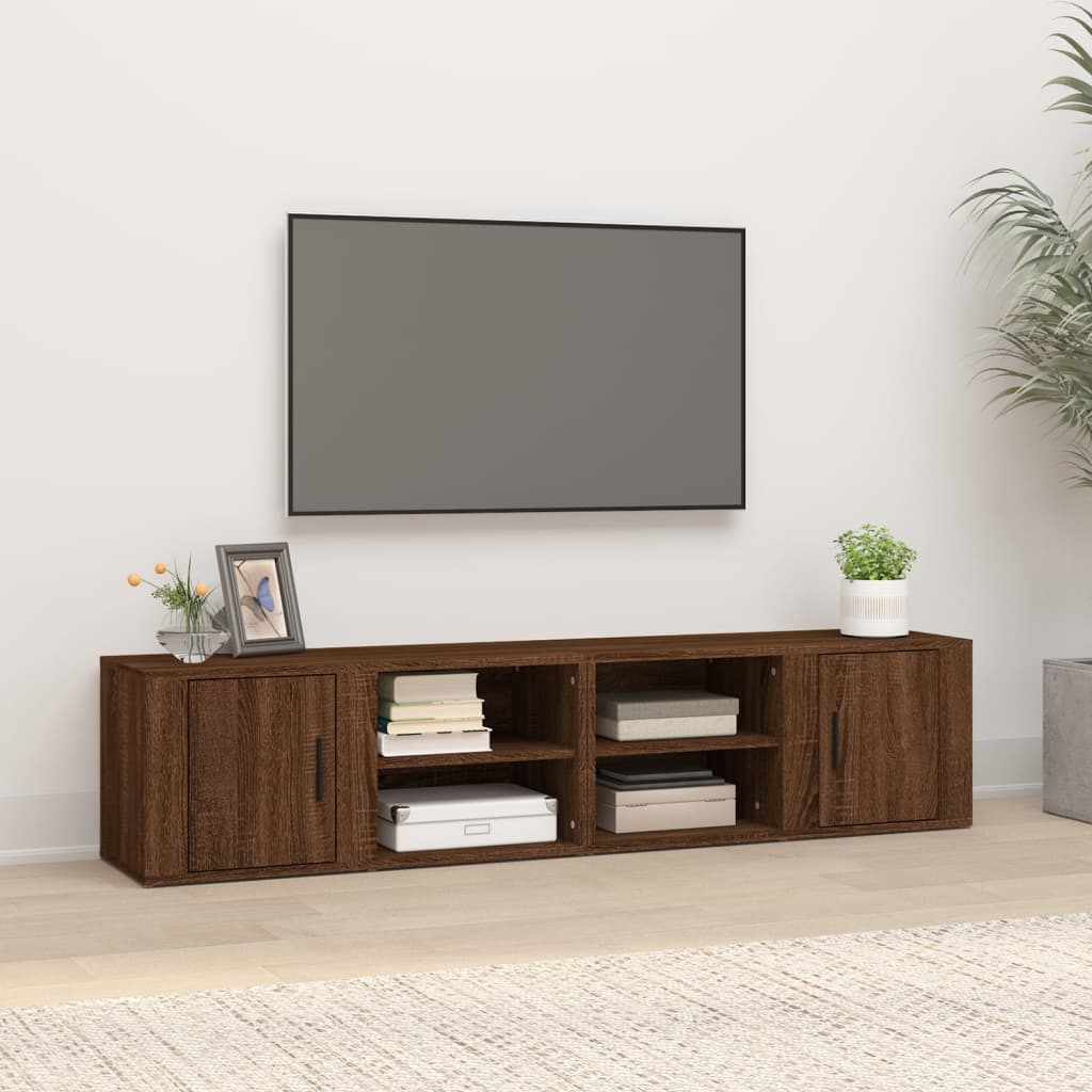 Comodă Tv, Gri Sonoma, 80X31,5X36 Cm, Lemn Prelucrat