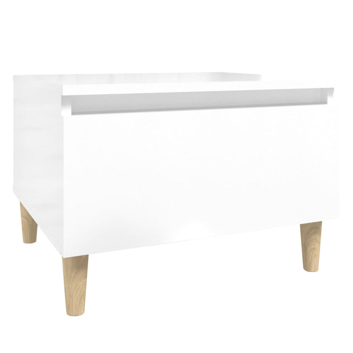 Mese Laterale 2 Buc. Alb Extralucios 50X46X35 Cm Lemn Compozit