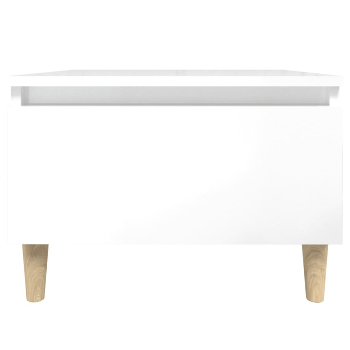 Mese Laterale 2 Buc. Alb Extralucios 50X46X35 Cm Lemn Compozit