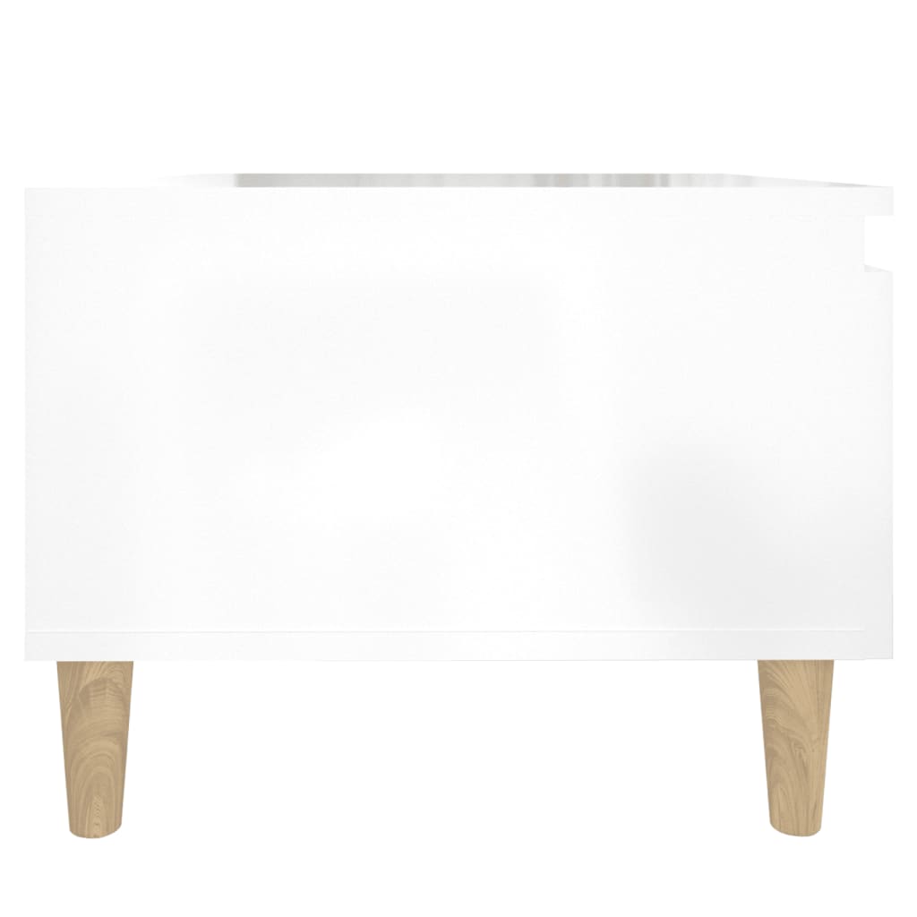 Mese Laterale 2 Buc. Alb Extralucios 50X46X35 Cm Lemn Compozit