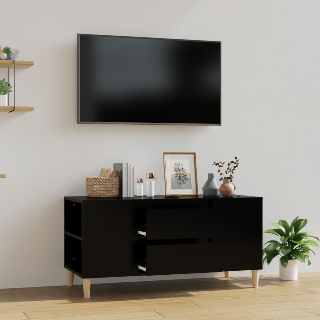 Comodă Tv, Alb Extralucios, 102X44,5X50 Cm, Lemn Prelucrat