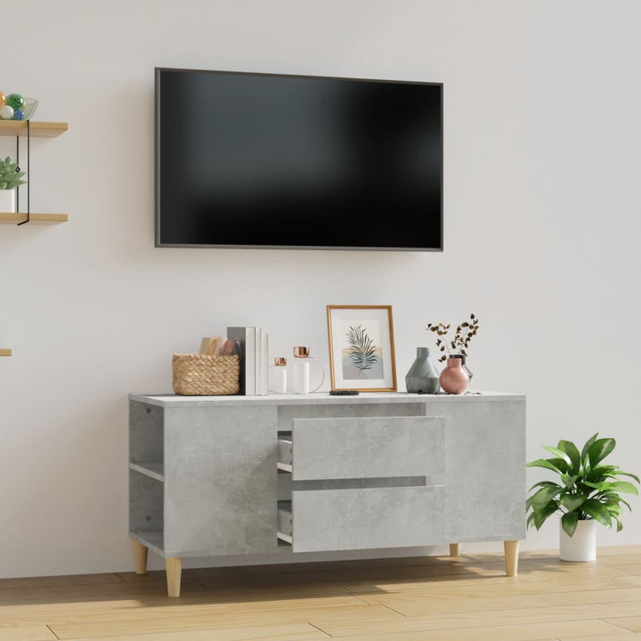 Comodă Tv, Alb Extralucios, 102X44,5X50 Cm, Lemn Prelucrat