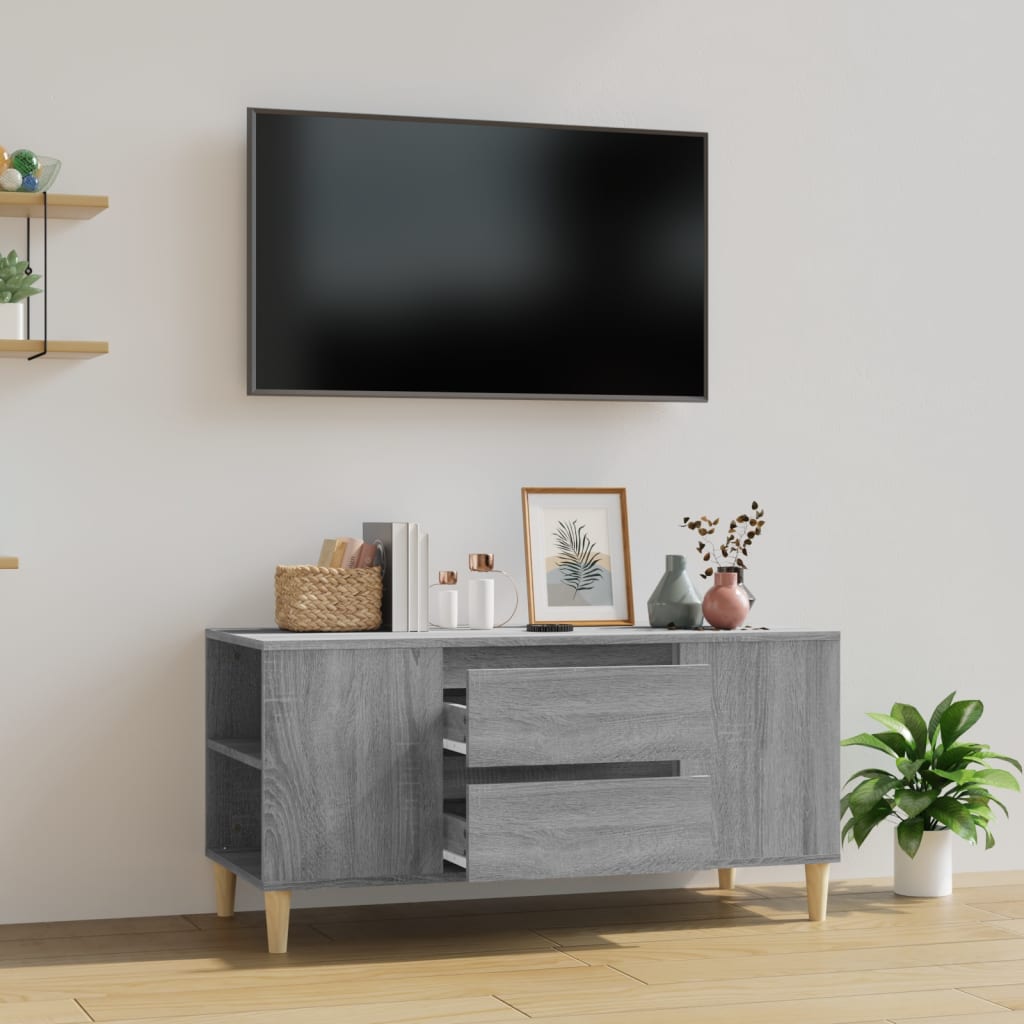 Comodă Tv, Alb Extralucios, 102X44,5X50 Cm, Lemn Prelucrat
