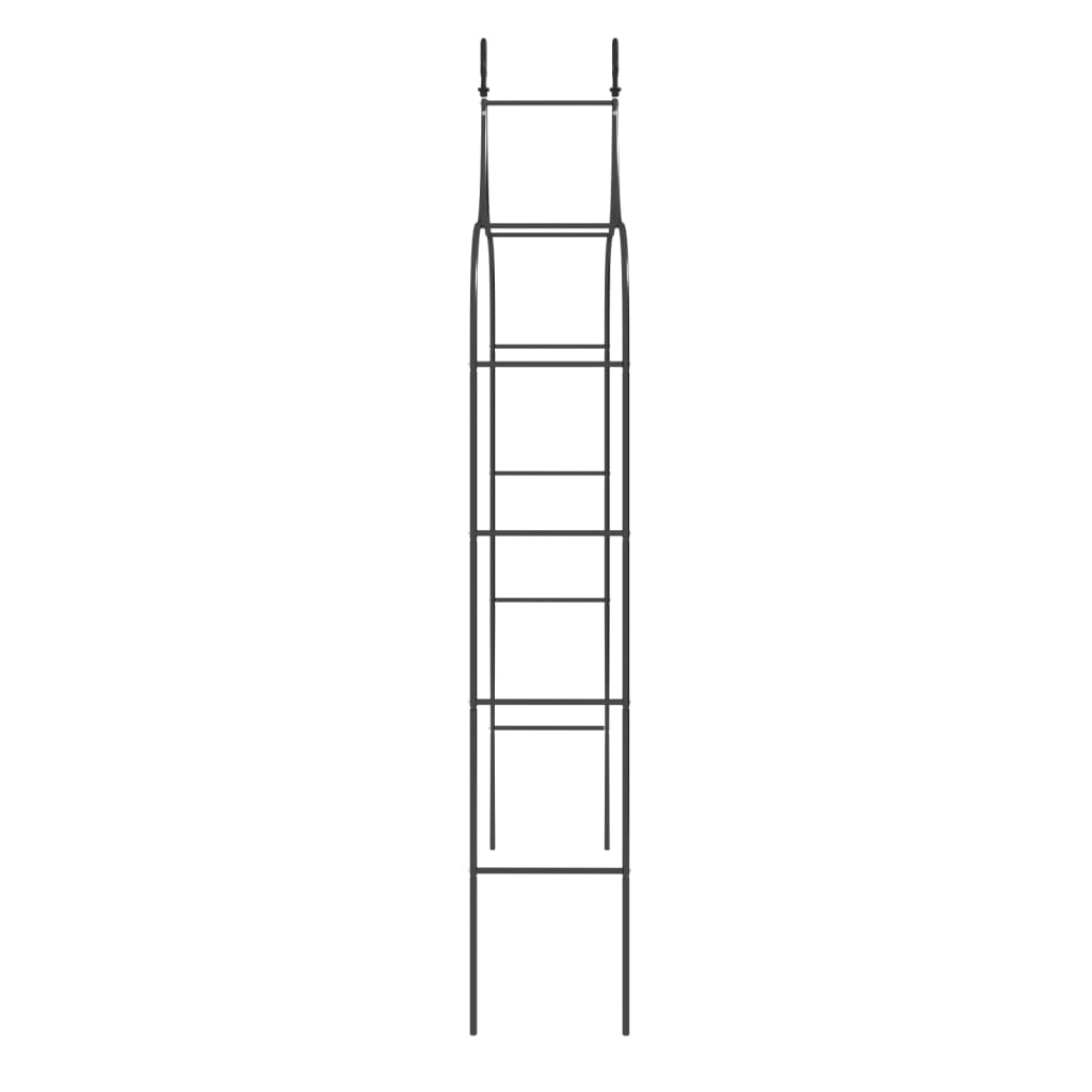 Arcade De Grădină, 2 Buc, Negru, 120X38X260 Cm, Oțel