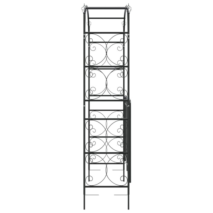 Arcadă De Grădină Cu Poartă, Negru, 108X45X235 Cm Oțel