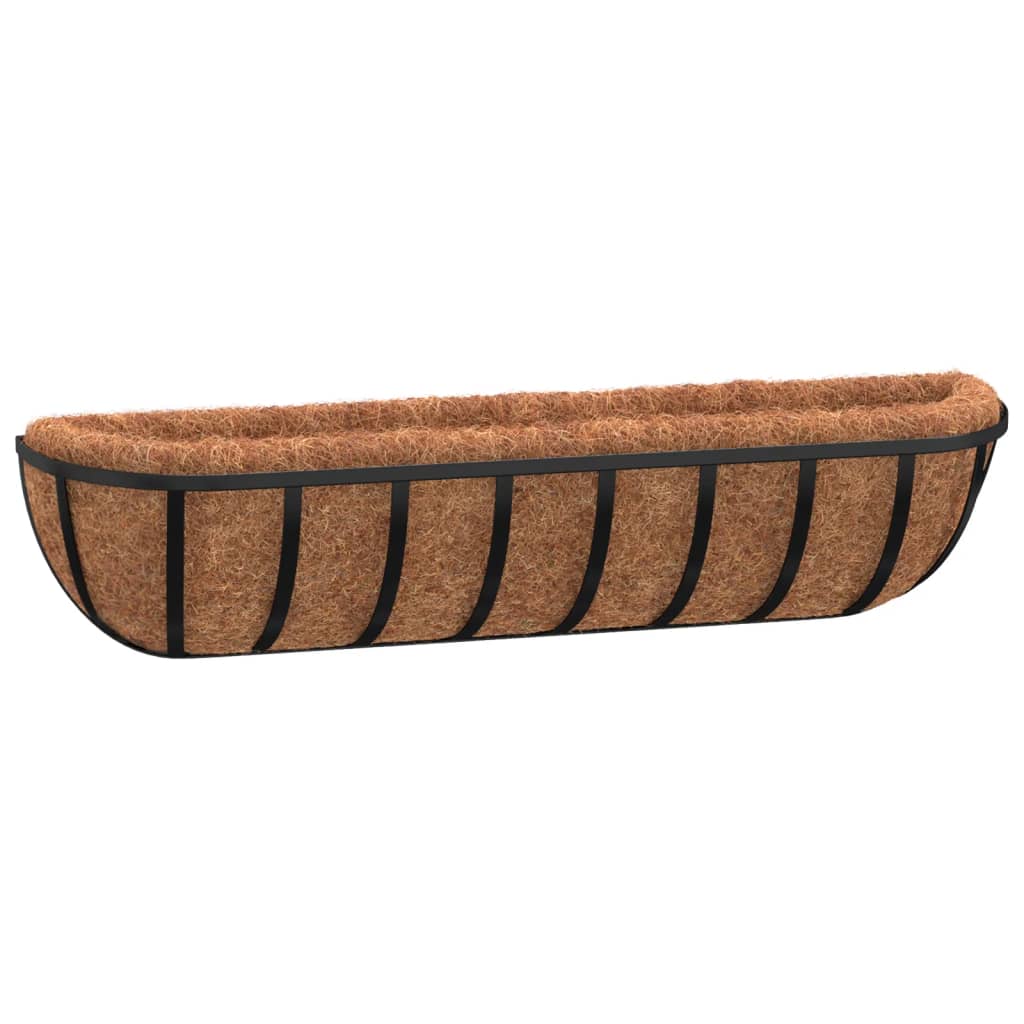 Jgheab Perete 2 Buc. Căptușeală Cocos, Negru, , Oțel