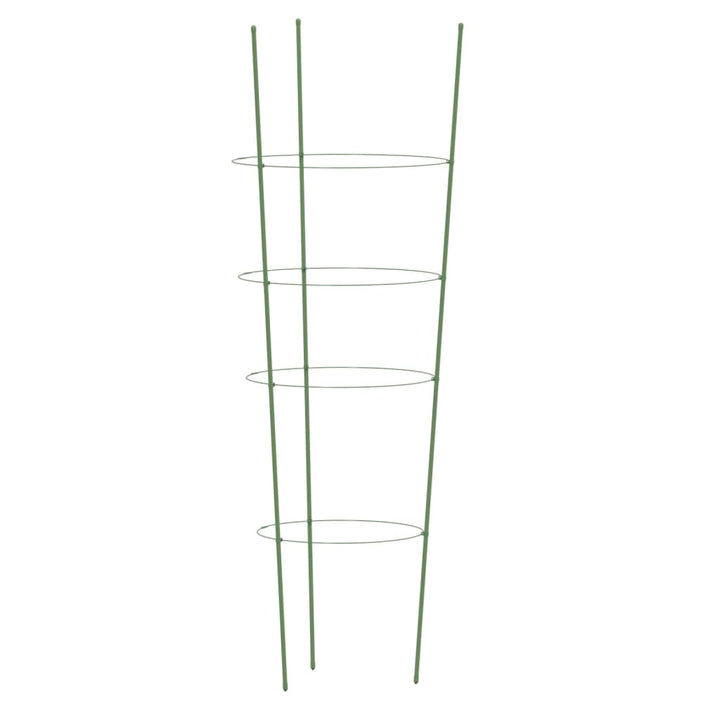 Suport Plante De Grădină Cu 4 Inele, 5 Buc, Verde, 45 Cm, Oțel