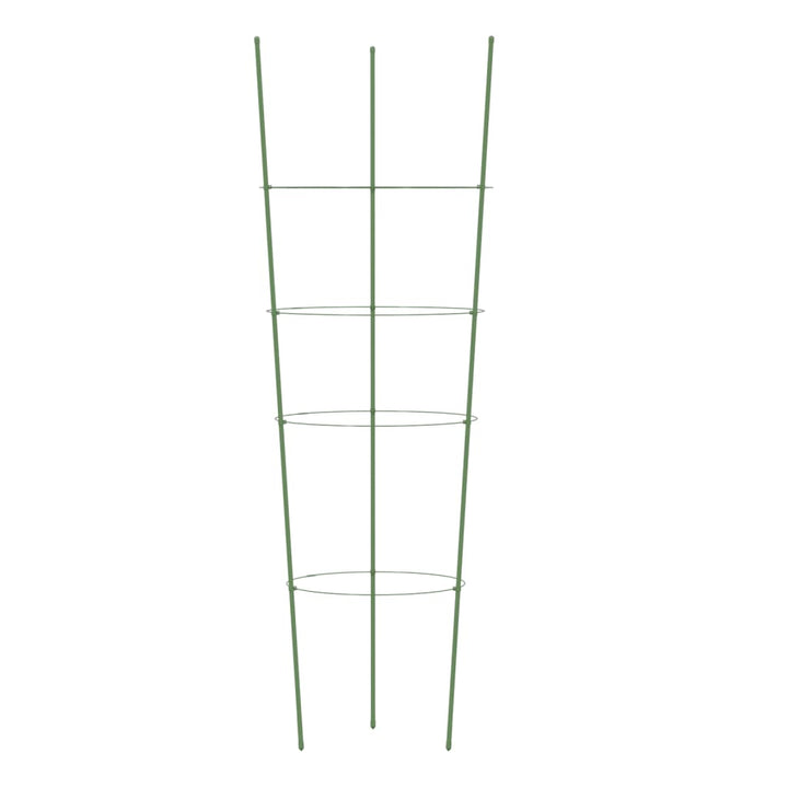 Suport Plante De Grădină Cu 4 Inele, 5 Buc, Verde, 45 Cm, Oțel