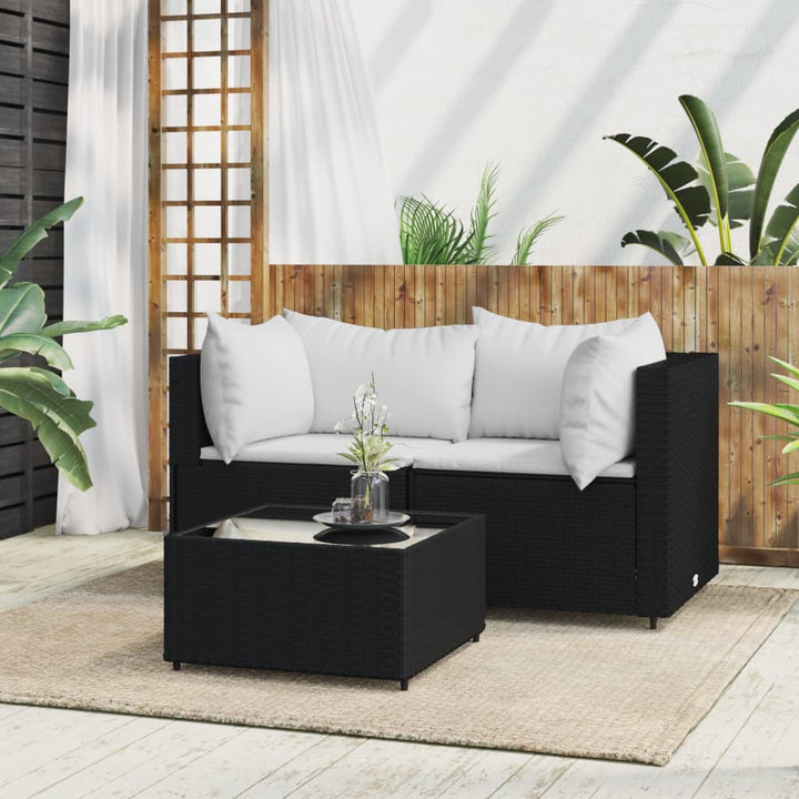 Set Mobilier De Grădină Cu Perne, 4 Piese, , Poliratan