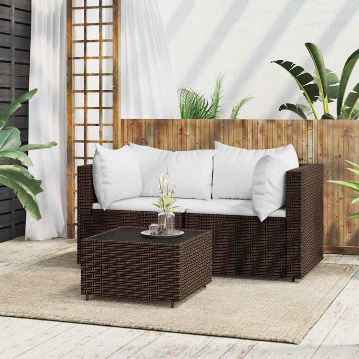 Set Mobilier De Grădină Cu Perne, 4 Piese, , Poliratan