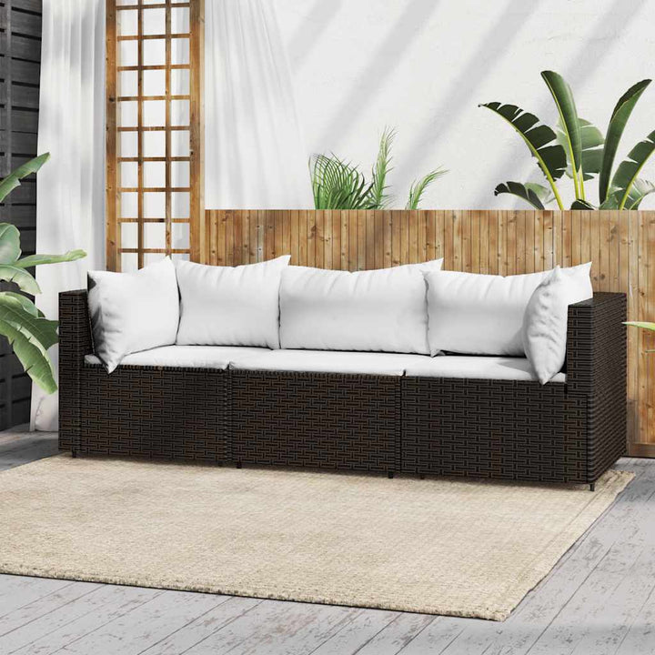 Set Mobilier De Grădină Cu Perne, 4 Piese, , Poliratan