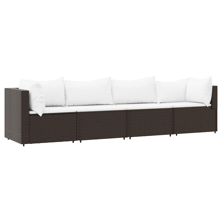 Set Mobilier De Grădină Cu Perne, 4 Piese, , Poliratan