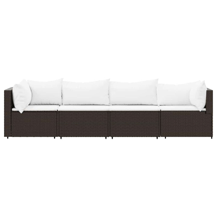 Set Mobilier De Grădină Cu Perne, 4 Piese, , Poliratan