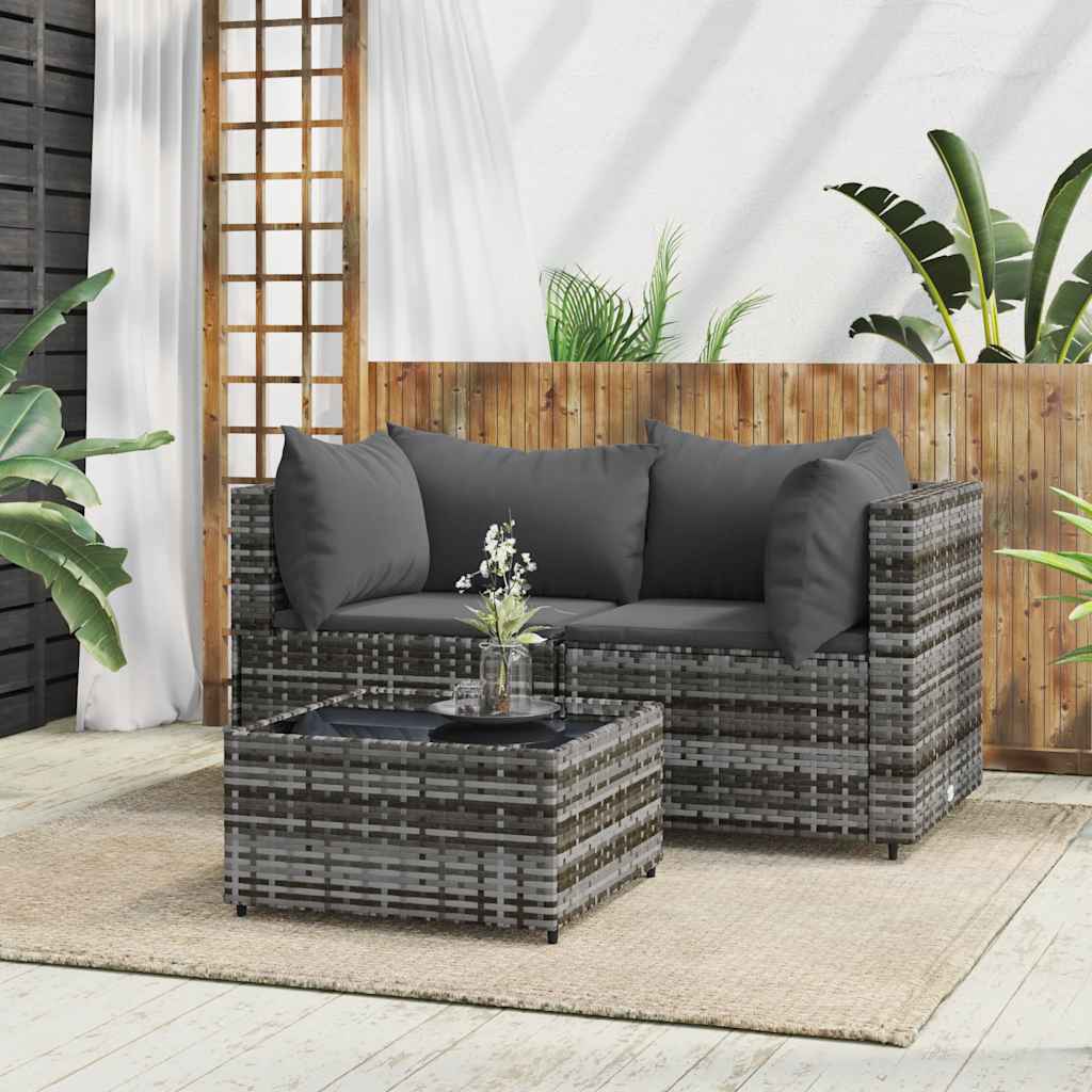 Set Mobilier De Grădină Cu Perne, 4 Piese, , Poliratan
